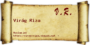 Virág Riza névjegykártya